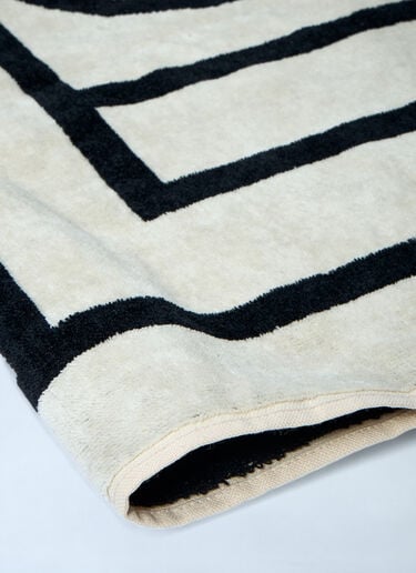 TOTEME Monogram Beach Towel Black tot0261008