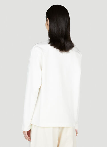 Jil Sander Logo Print Long Sleeve T-Shirt Cream jil0253007