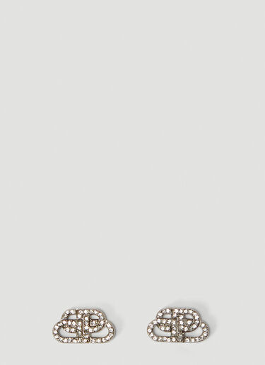 Balenciaga BB Crystal-Embellished XS Earrings Silver bal0243094