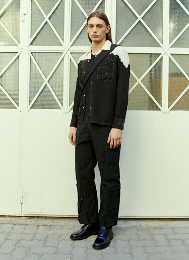 NOMA t.d. Hand Dyed Open Collar Shirt Black nma0154008