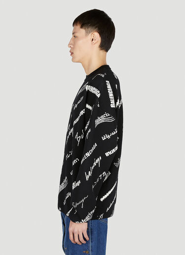 Balenciaga 로고 프린트 크루넥 블랙 bal0151003