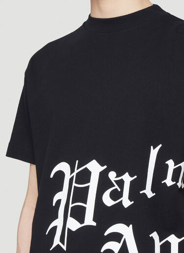 Palm Angels Gothic Logo T-Shirt Black pma0140001