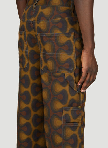 Dries Van Noten 그래픽 프린트 크롭 팬츠  브라운 dvn0156007