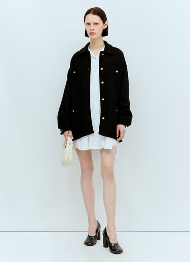 Miu Miu Waffle-Knit Jacket Black miu0256079