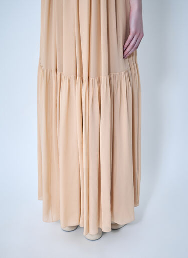 Chloé Silk Long Dress Beige chl0263050