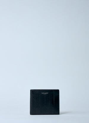 Saint Laurent Leather Logo Motif Bi-Fold Wallet Brown sla0158026