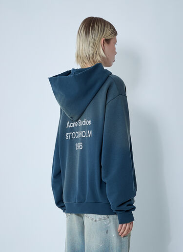Acne Studios Hooded Logo Motif Sweatshirt Navy acn0361005