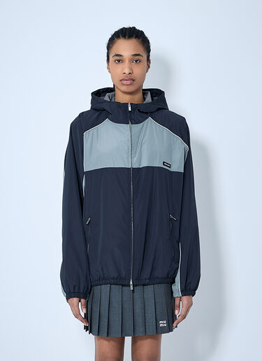 Miu Miu Technical Silk-Blend Hooded Jacket Black miu0260061