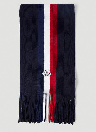 Moncler Tricolour Wool Scarf Navy mon0154045