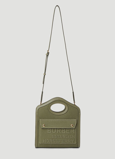 Burberry Pocket Linen Mini Handbag Khaki bur0245042