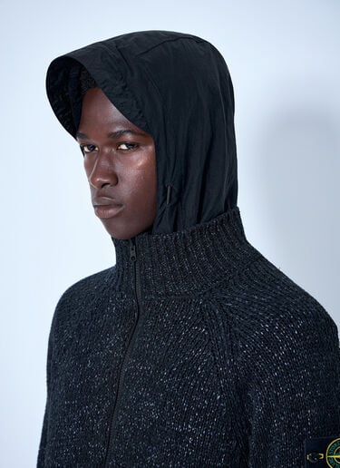 LN-CC® - Stone Island: Textured Knit Jacket - Black Stone Island Textured Knit Jacket Black sto0165074