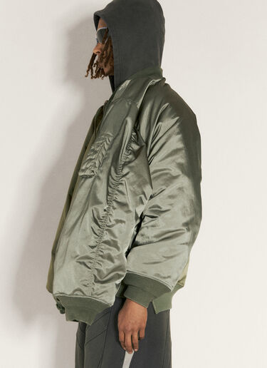 Balenciaga Double-Sleeve Bomber Jacket Green bal0156002