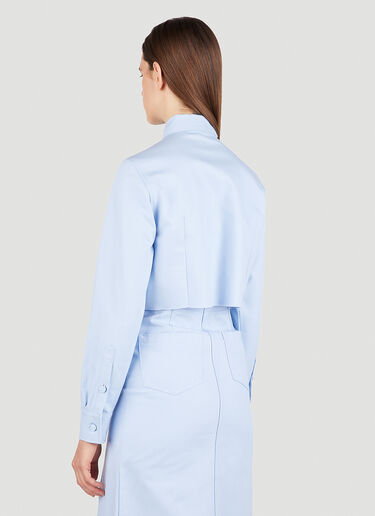 Raf Simons Cropped Logo Patch Shirt Blue raf0251005