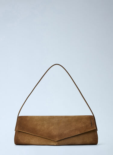 Jil Sander Kante Suede Shoulder Bag Brown jil0266010