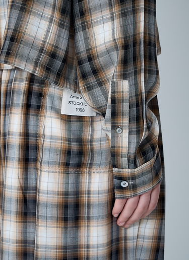 Acne Studios Hooded Check Shirt Beige acn0261002