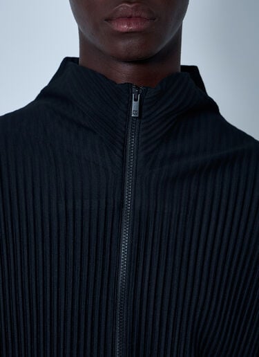 Homme Plissé Issey Miyake Pleated Zip-Up Jacket Black hmp0161014