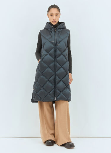 Max Mara Water-Repellent Midi Gilet Blue max0258029