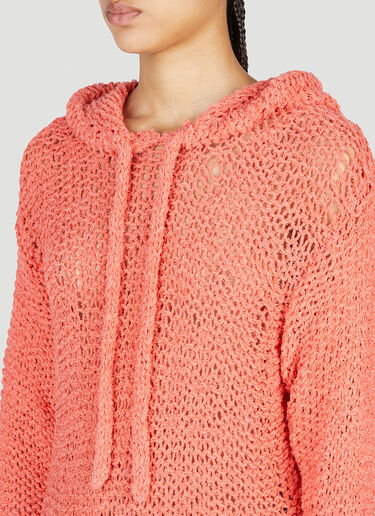 Isabel Marant Étoile Idony Open Knit Hooded Sweater Orange ibe0251013