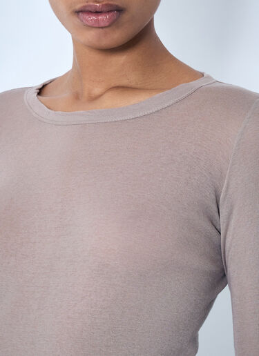 Rick Owens Rib Long Sleeve T-Shirt Beige ric0259003
