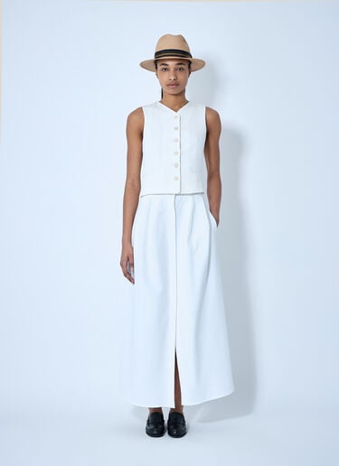 Max Mara Cotton Waistcoat White max0260010