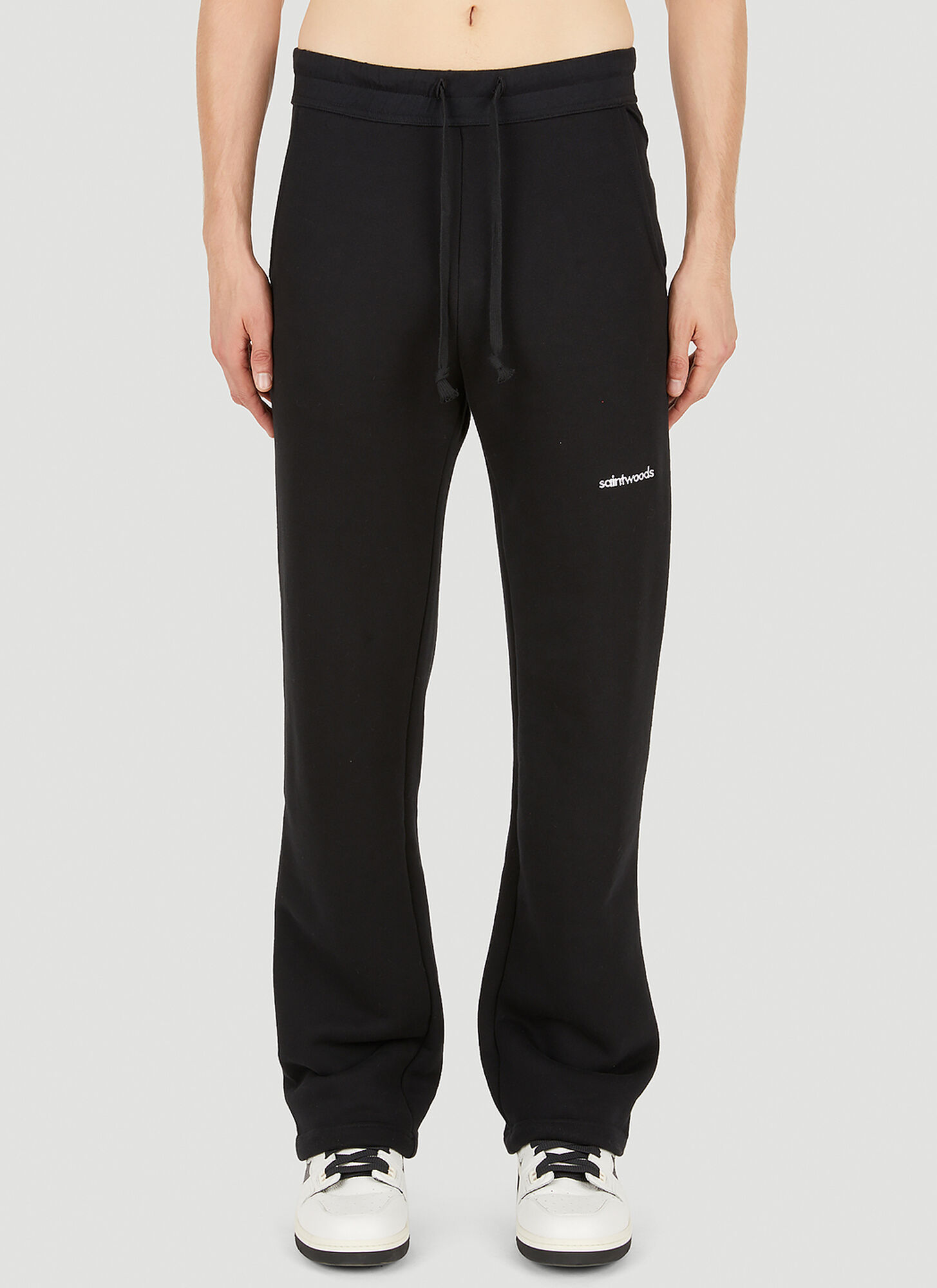 Saintwoods Black Embroidered Lounge Pants In Black
