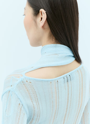 Aya Muse Lys 镂空针织连衣裙  浅蓝色 aym0255008