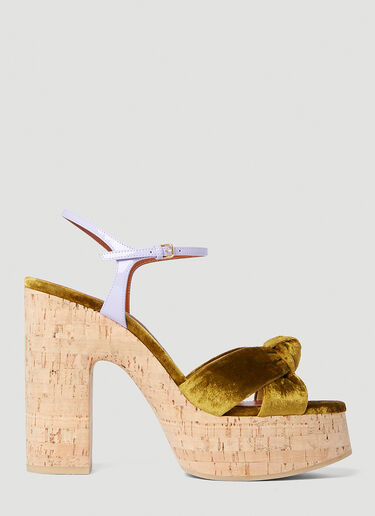 Saint Laurent Bianca St Heaven Platform Heels Gold sla0251180