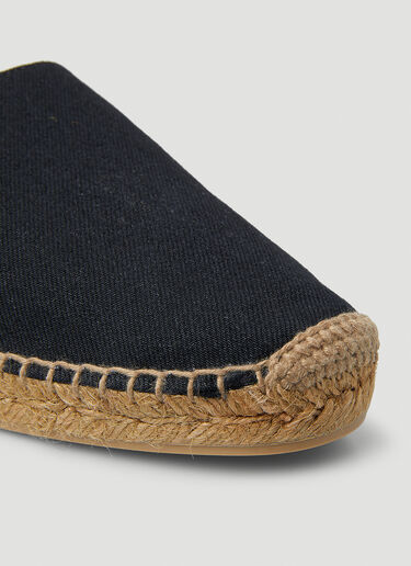 Saint Laurent Monogram Embroidered Espadrille Flats Black sla0149027