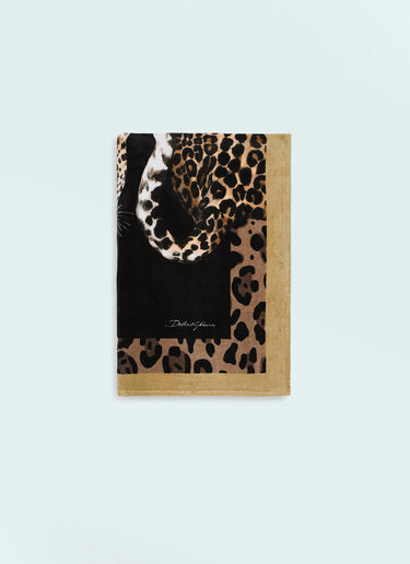 Dolce & Gabbana Casa Leopardo Beach Towel Black wps0691223