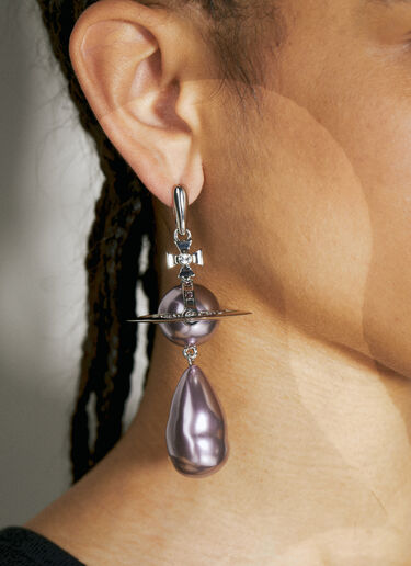 Vivienne Westwood Giant Pearl Drop Earrings Purple vvw0254041
