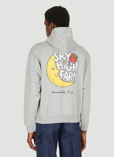 Sky High Farm Logo Print Hooded Sweatshirt Grey skh0348015