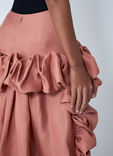 Silk Ruffle Skirt Saint Laurent Silk Ruffle Skirt Burgundy sla0261017