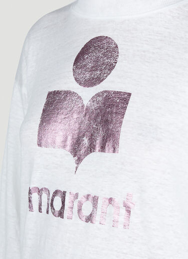 Isabel Marant Étoile 클로비아 긴소매 티셔츠 화이트 ibe0251019