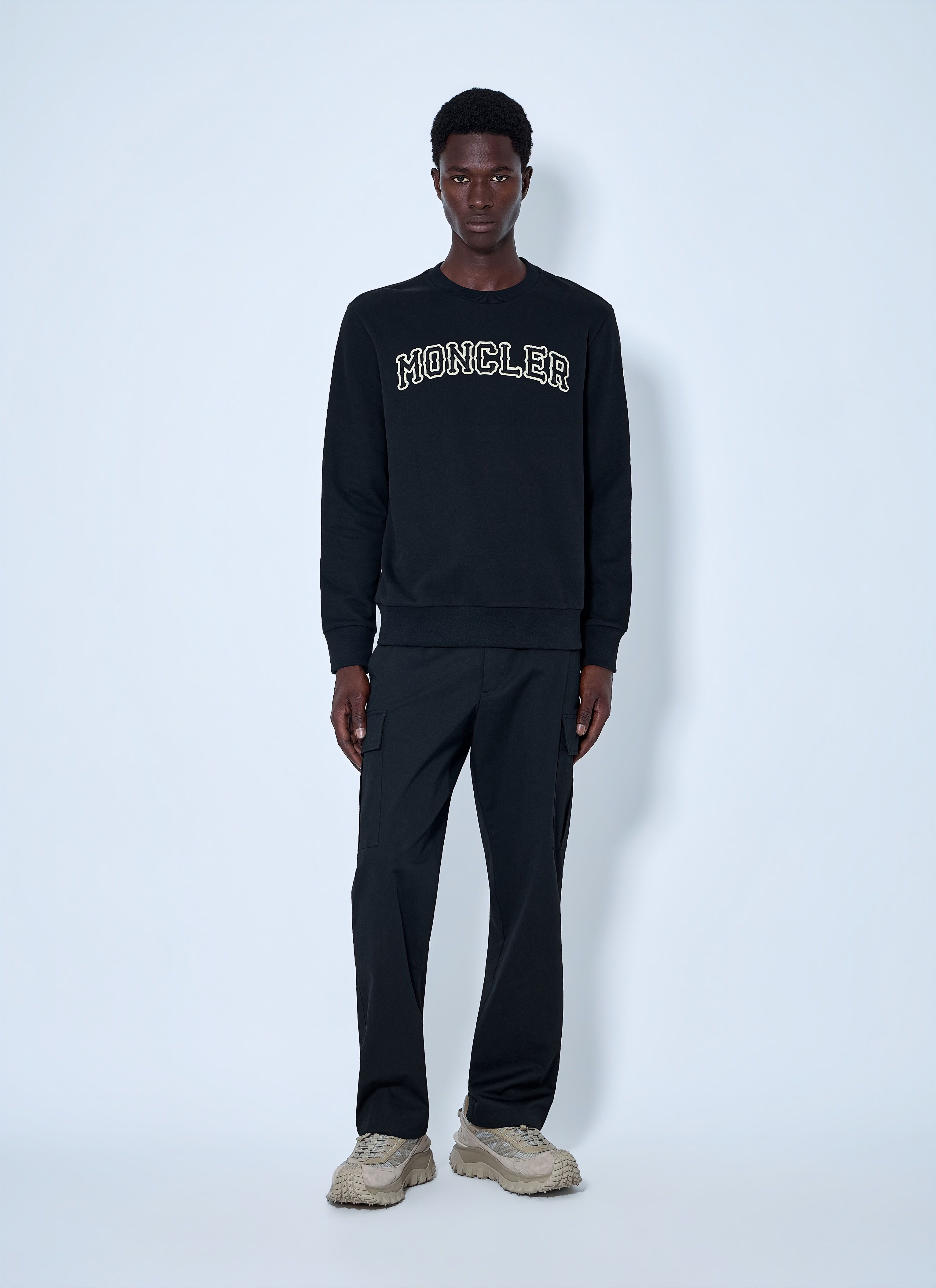 Moncler Men's' Logo Motif Sweatshirt in Black | LN-CC®