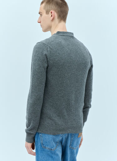 Comme Des Garçons PLAY 徽标贴饰羊毛开衫 灰色 cpl0355022