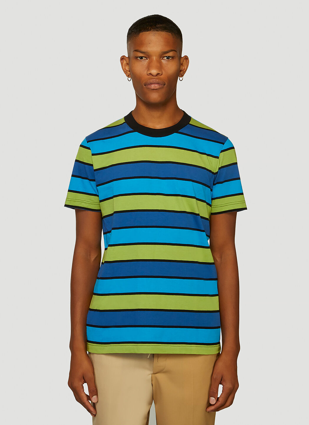 Blue and yellow striped t best sale shirt