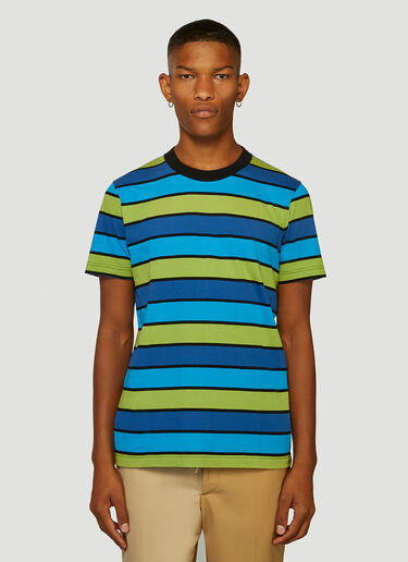 Marni Pack of Three Stripe T-Shirts Blue, Yellow and Green mni0147010