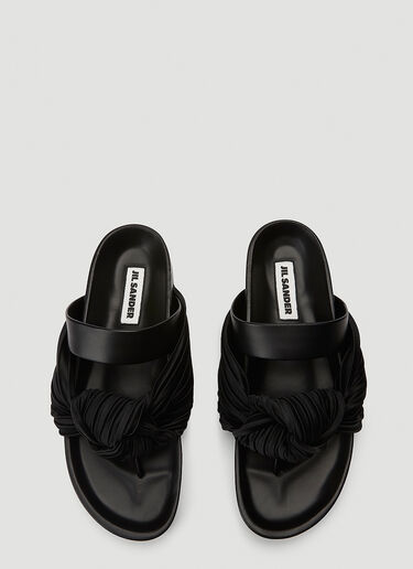 Jil Sander Pleated Sandals Black jil0244015