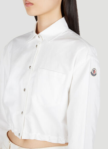 Cropped Long Sleeve Shirt Moncler Cropped Long Sleeve Shirt White mon0252022