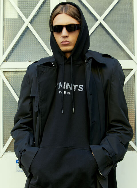 The Elder Statesman Paris Crystal Logo Hooded Sweatshirt Green tes0150001