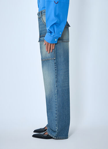 Miu Miu Cargo Denim Jeans Blue miu0264018