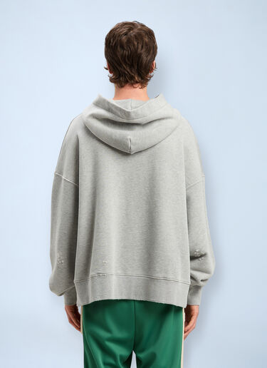 Logo Motif Hooded Sweatshirt Palm Angels Logo Motif Hooded Sweatshirt Grey pma0160035