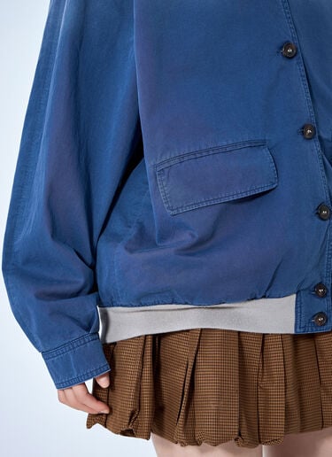 LN-CC® - Miu Miu: Old Washed Twill Blouson Jacket - Blue Miu Miu Old Washed Twill Blouson Jacket Blue miu0265009