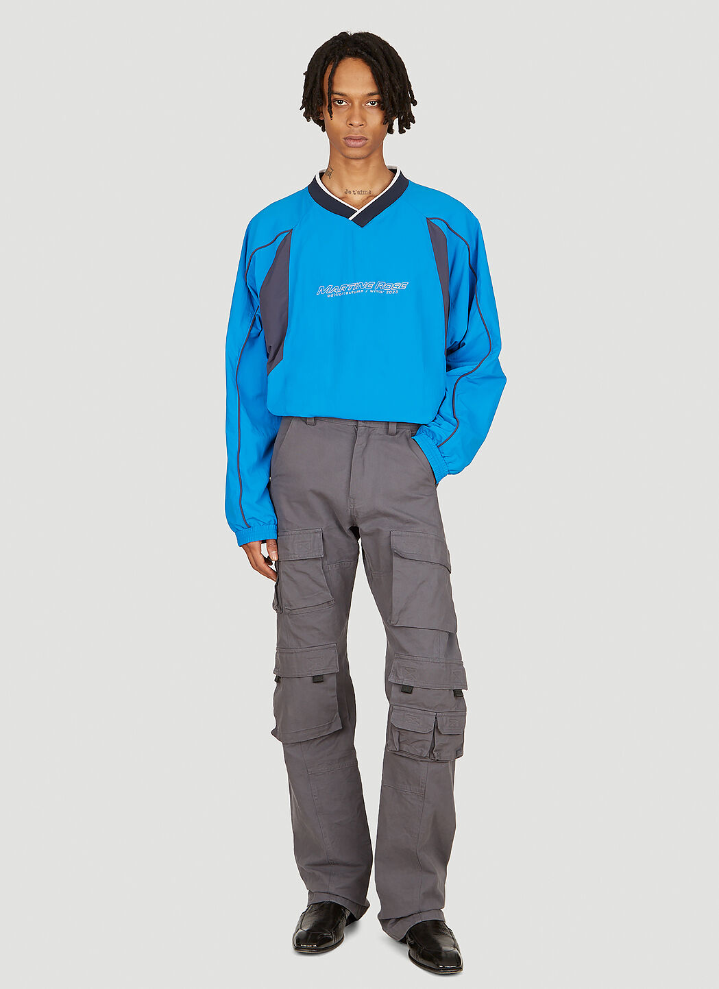 Martine Rose Men's' Logo Embroidery Sports Sweater in Blue | LN-CC®