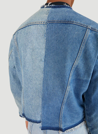 Bonum Asymmetric Half-and-Half Denim Jacket Blue bon0348001