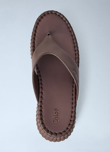 LN-CC® - Chloé: Nama Wedge Sandals - Brown Chloé Nama Wedge Sandals Brown chl0265041