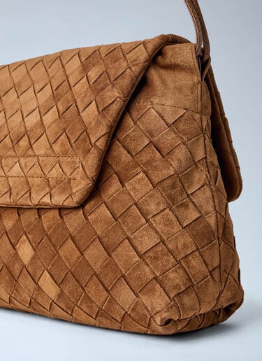 Bottega Veneta Giorno Suede Shoulder Bag Brown bov0263031