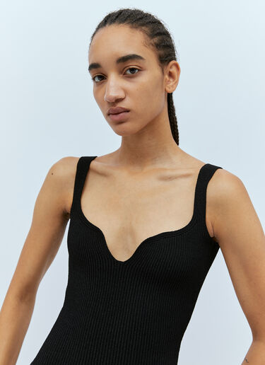 KHAITE Nina Rib Dress Black kha0253003