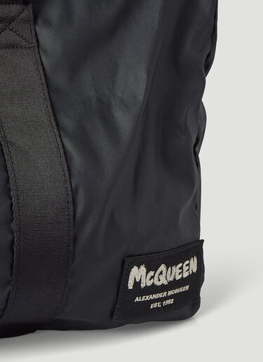 Alexander McQueen Graffiti Zipped Tote Bag Black amq0146043