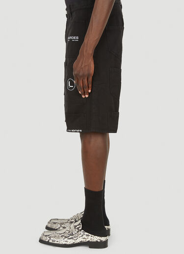 Lourdes Logo Print Cargo Shorts Black lou0149001